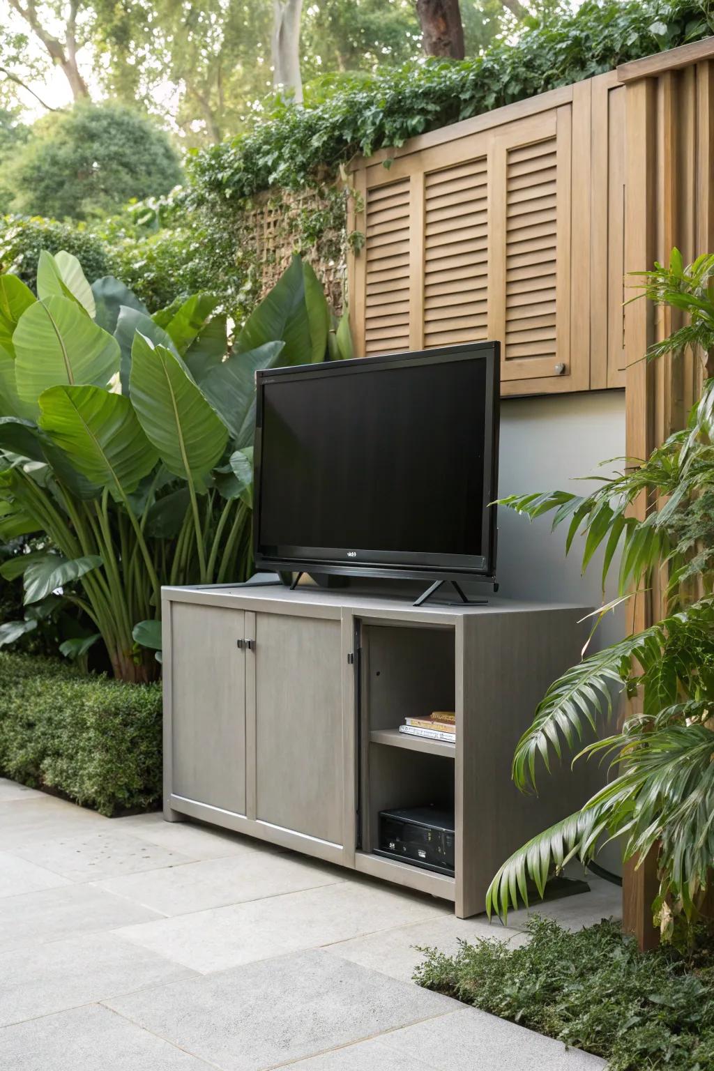 A hidden treasure with a retractable TV mount.