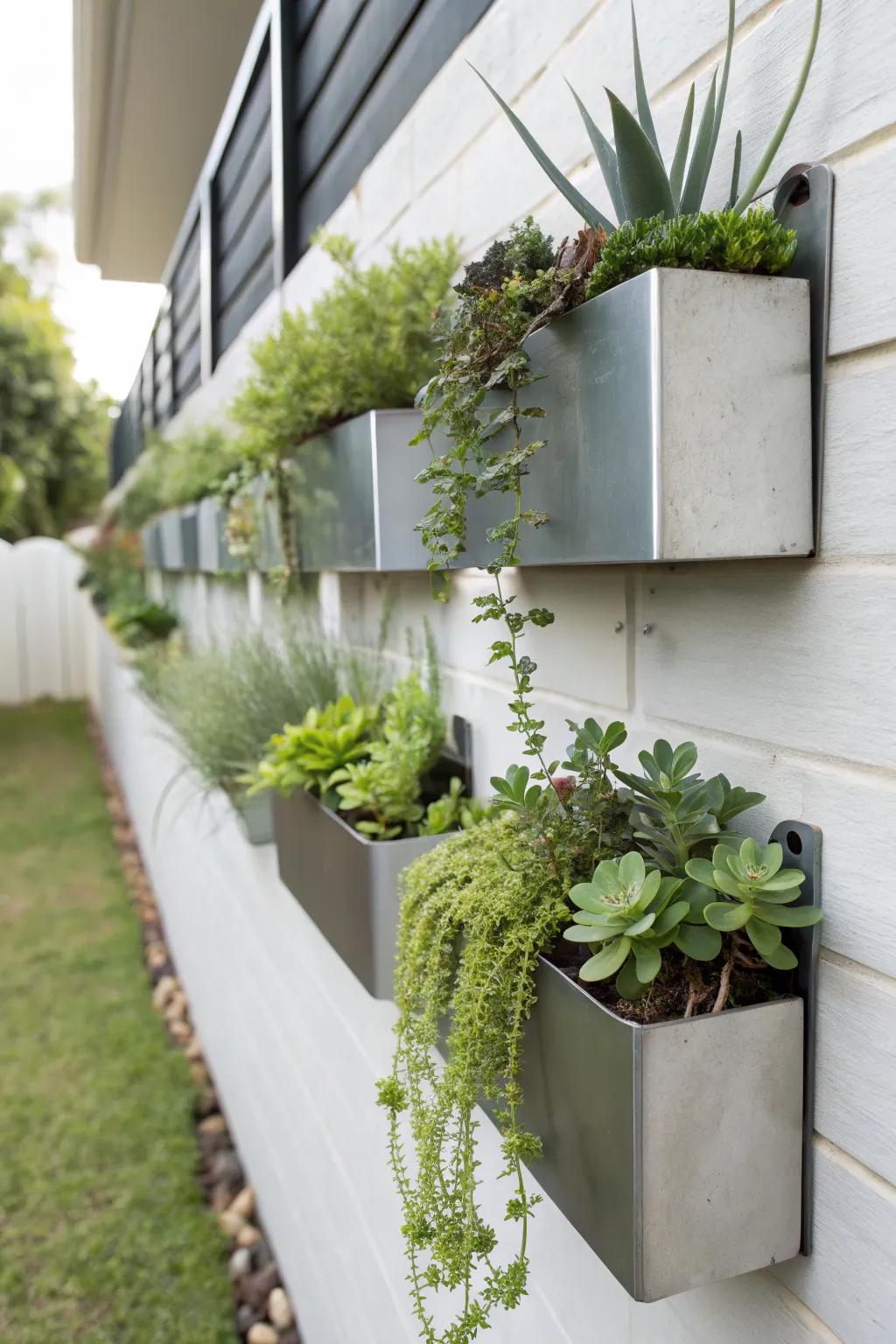 Let your plants thrive with minimalist metallic planters.