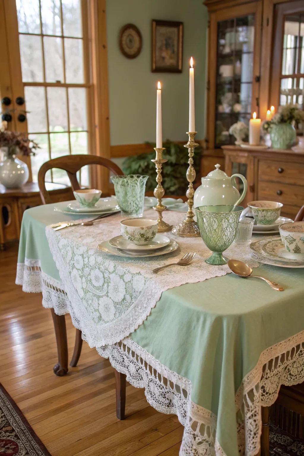 Verdant chromaticity endows your table with a charming retro sensation.