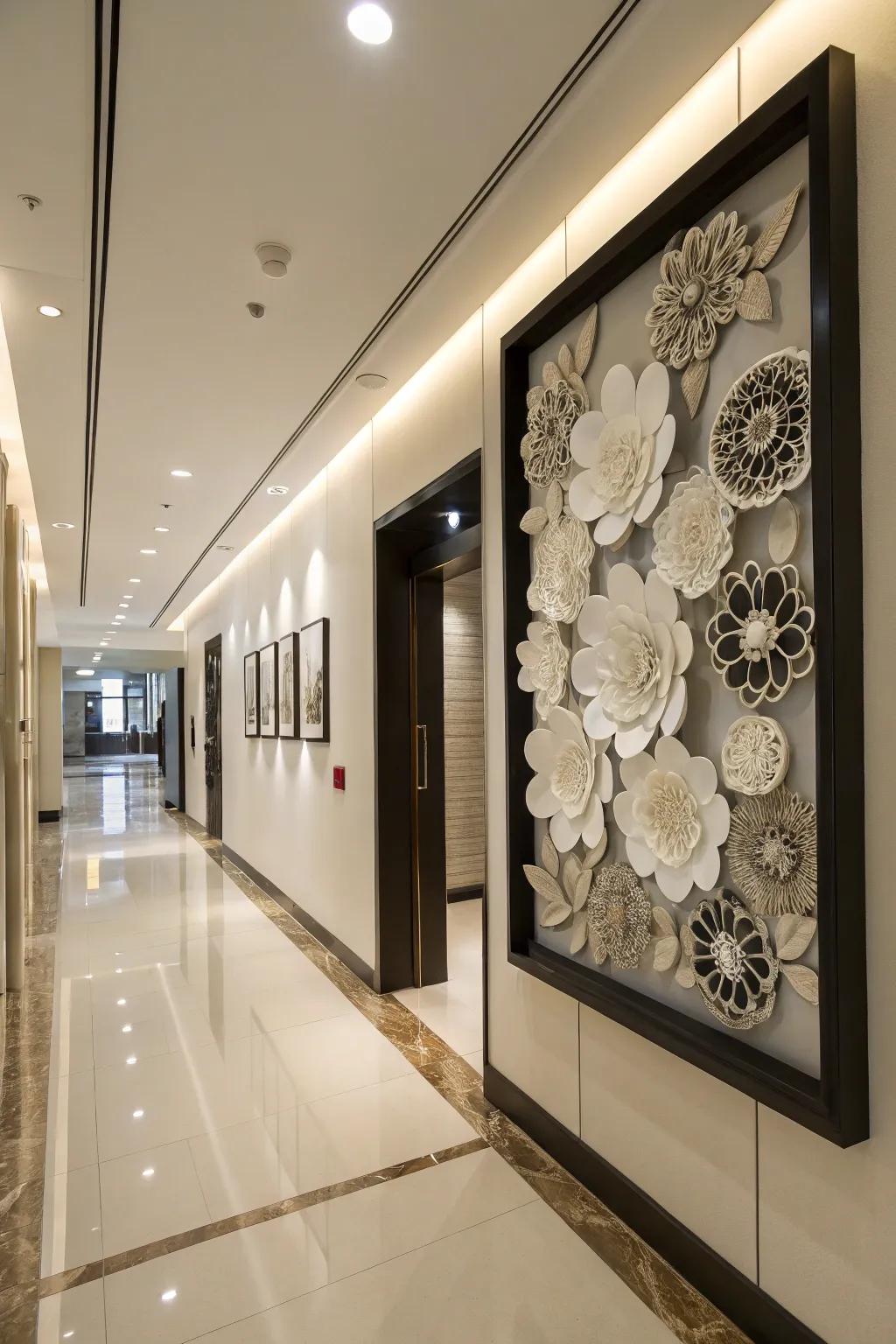 A single-color shadow box adds a modern touch to your d&eacute;cor.