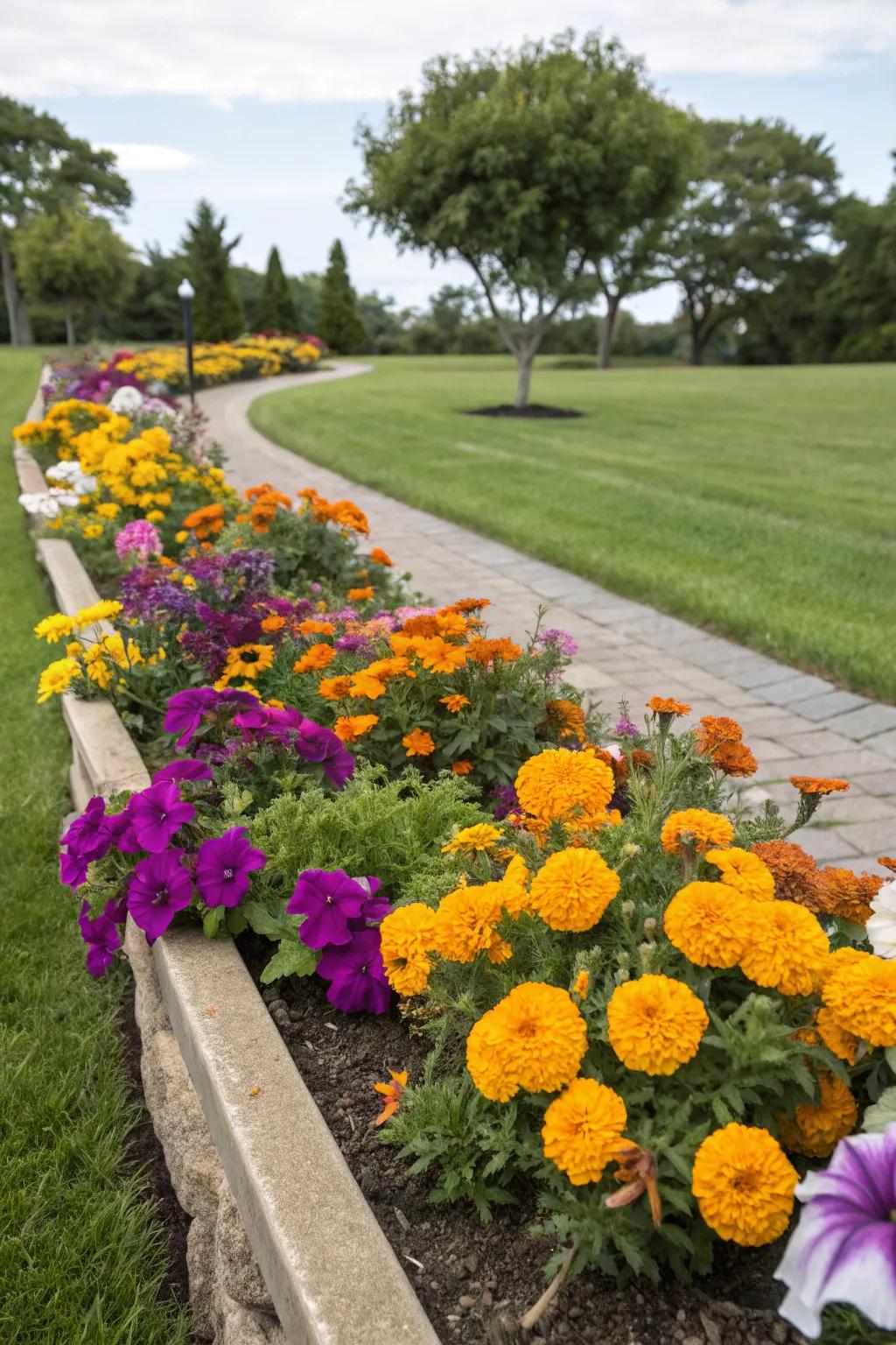 Vibrant blossoms add liveliness and happiness to the garden.
