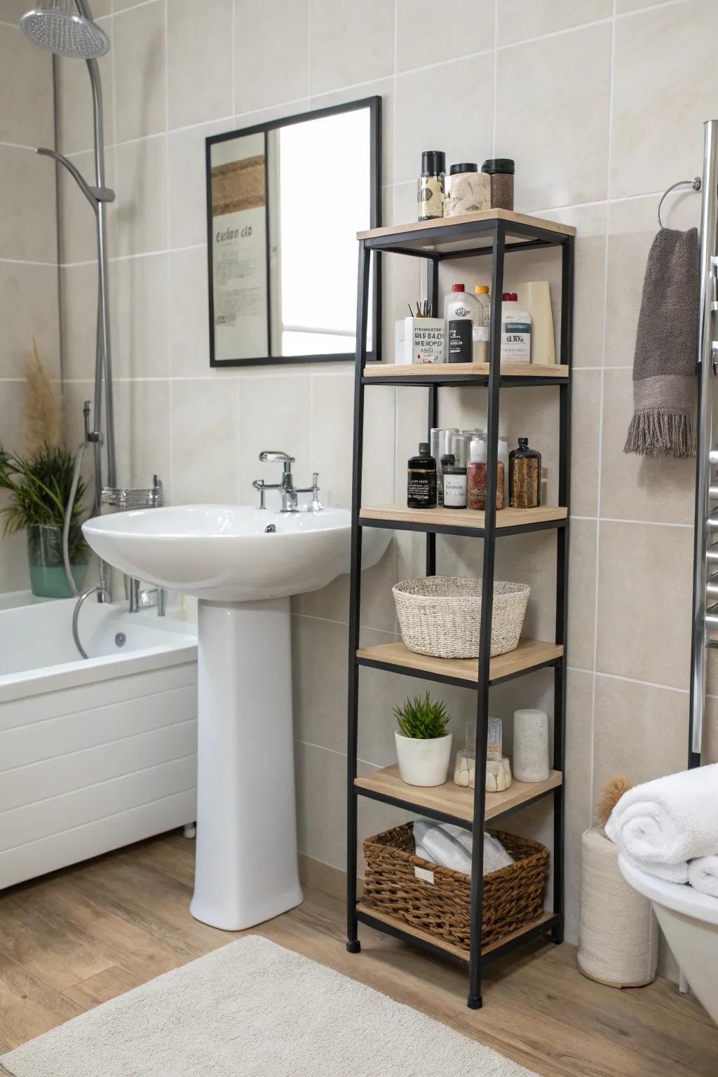 Adaptable modular shelving for a contemporary aesthetic.