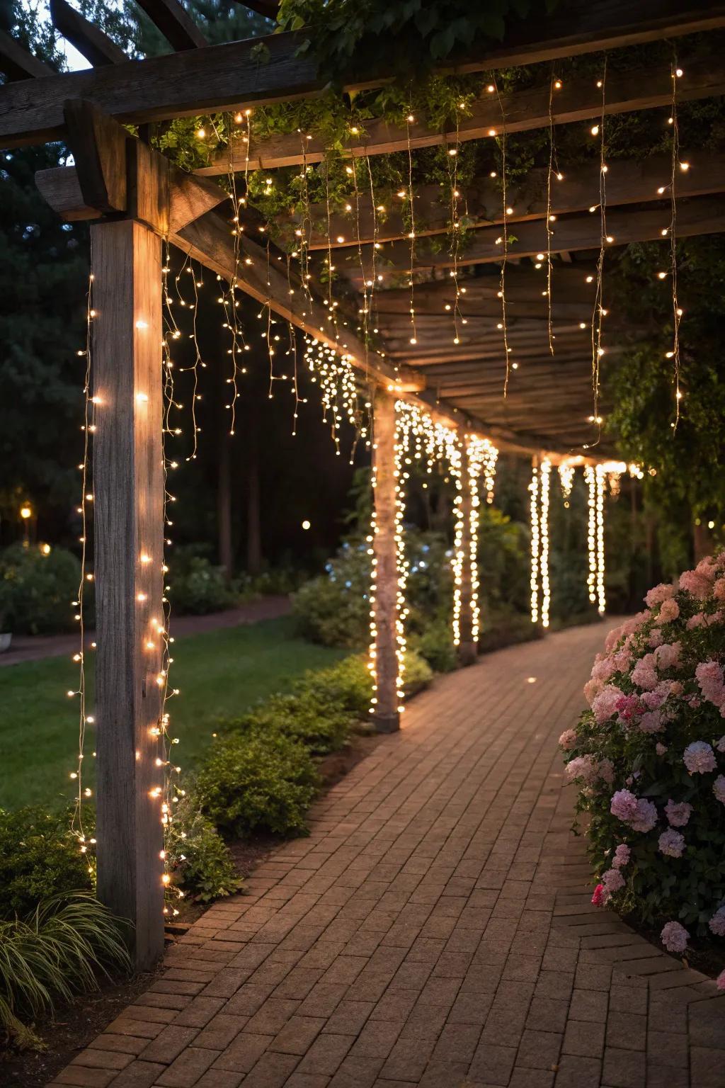 Pixie lights conjure a whimsical, enchanting atmosphere.