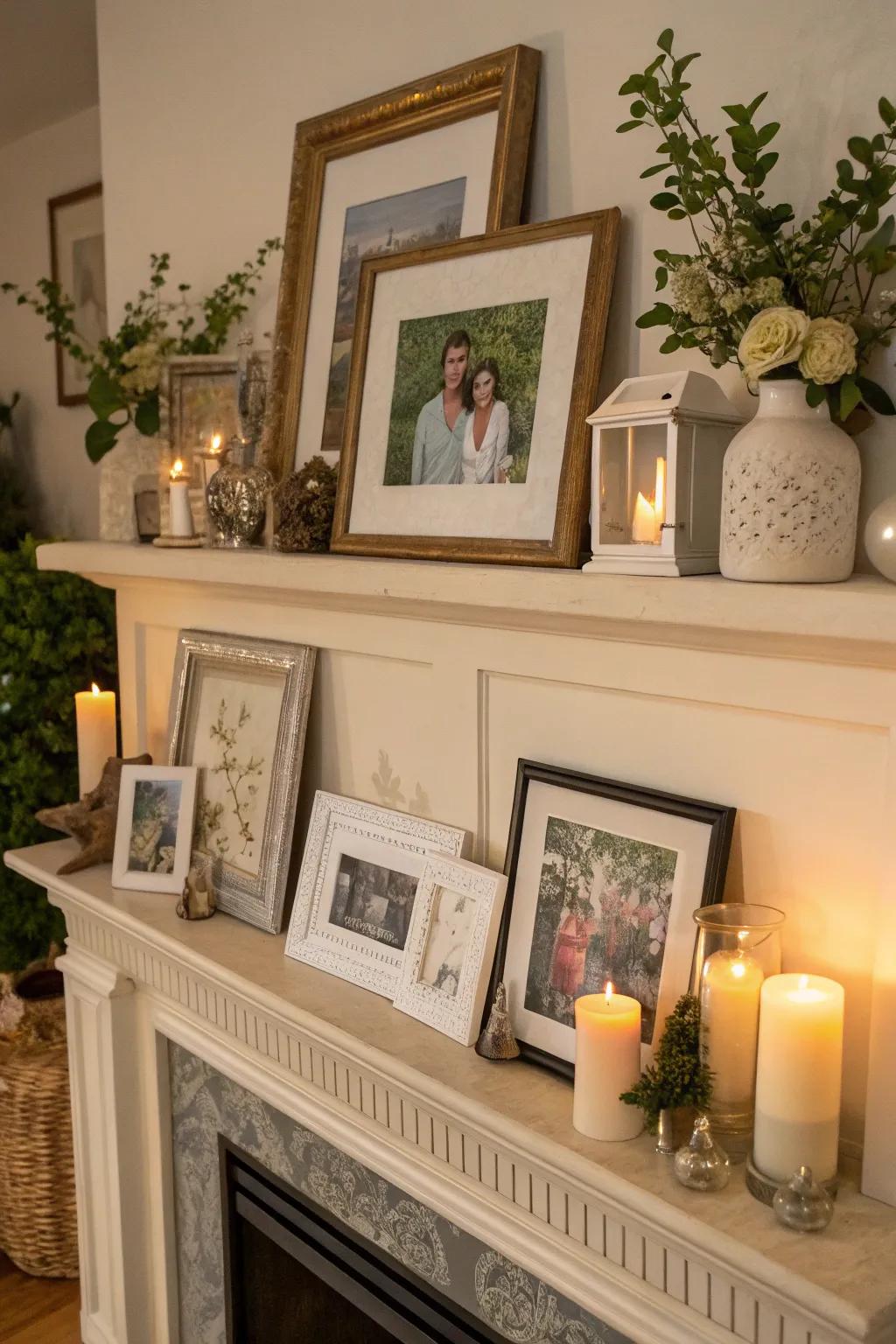 A mantel arrangement is ideal for showcasing seasonal updates.