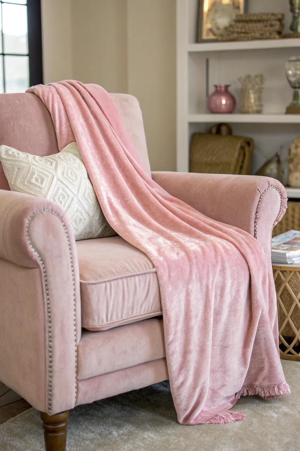 Rose accents that invite warmth and coziness.