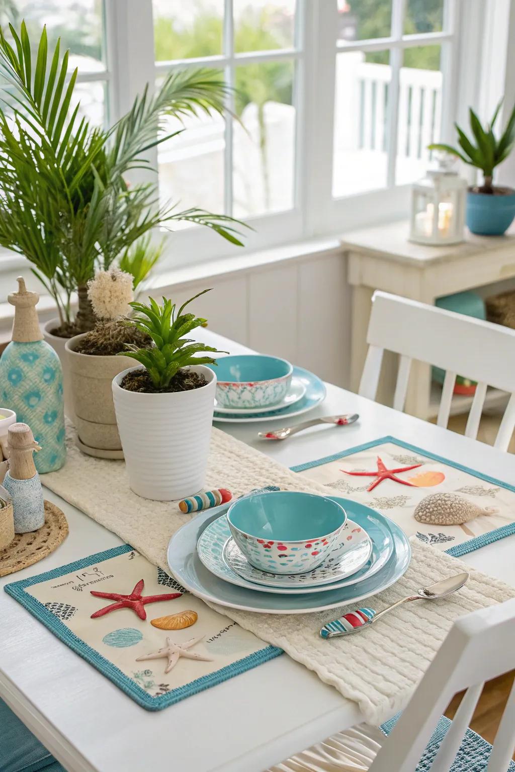 Related themes can perfectly bring your table decor together.