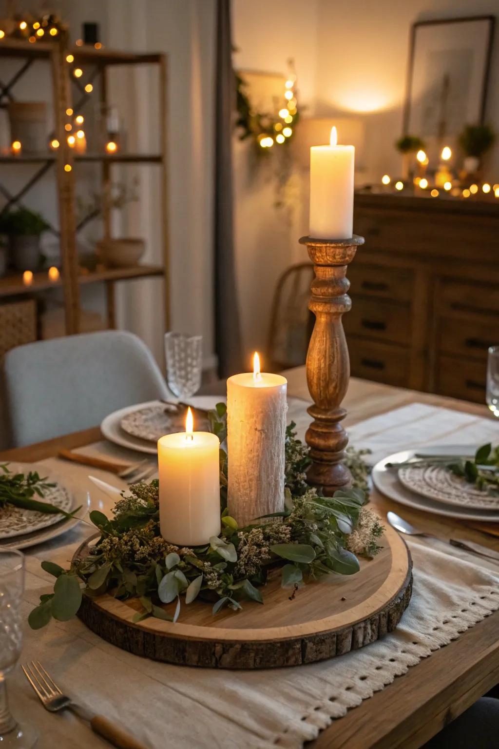 Set the mood through candlelit appeal.