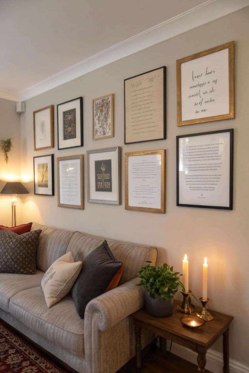 Transform poetry into wall art for an elegant touch.
