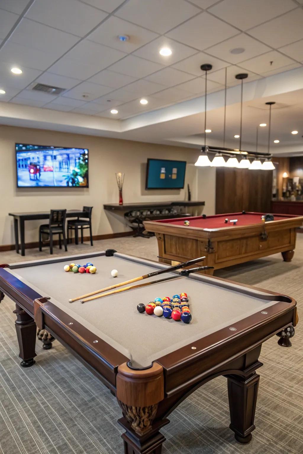 Add other fun stuff to get the most out of your pool table room.