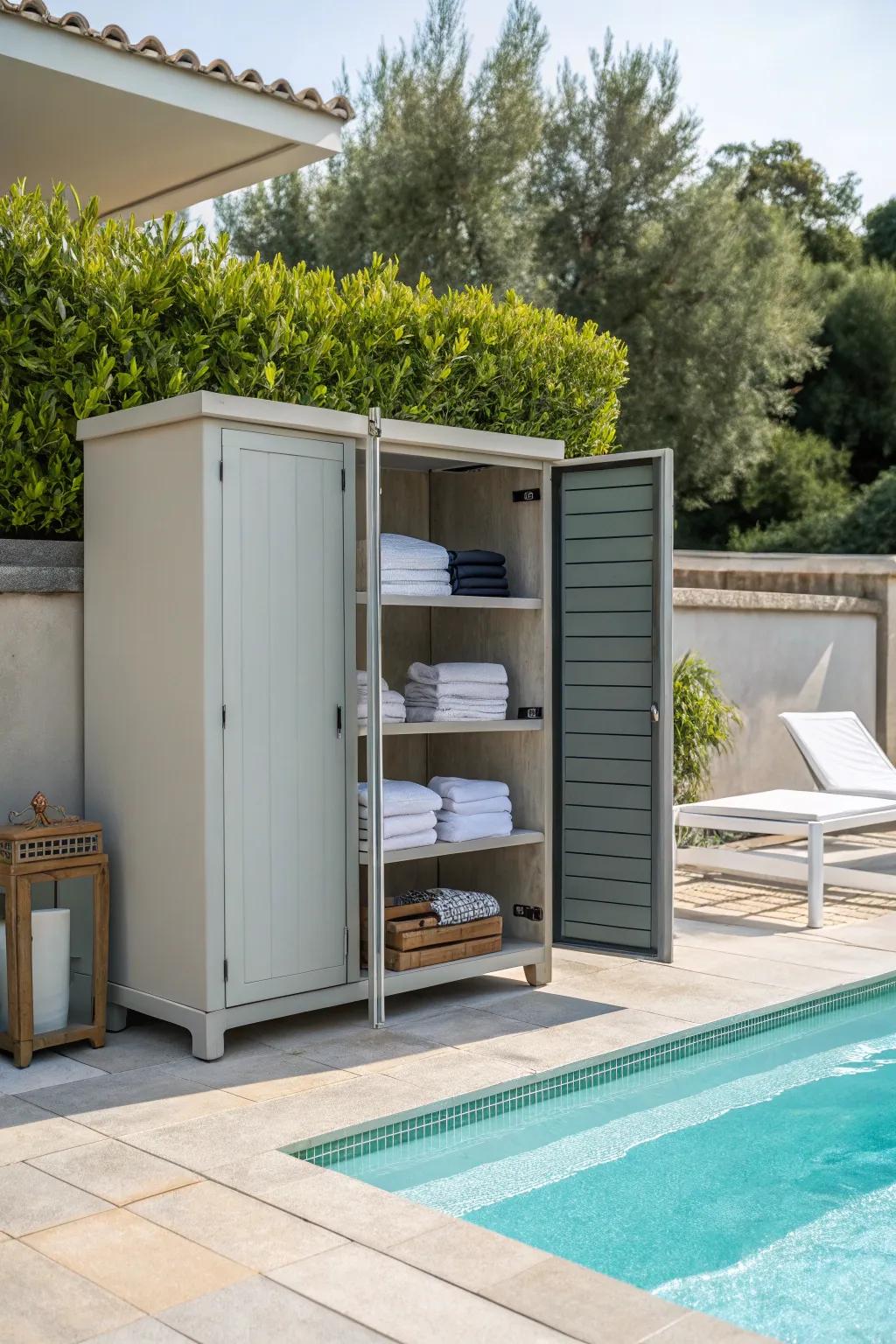 Compact storage unit showcasing versatility and organization.