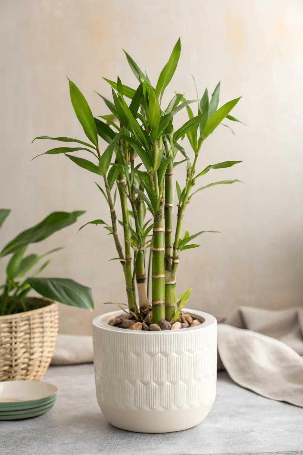 Achieve zen with minimalist plant arrangements.
