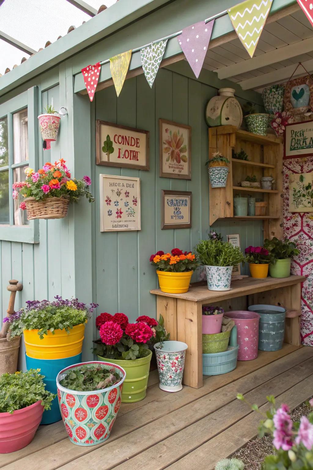 A potting shed filled with personality and charm.