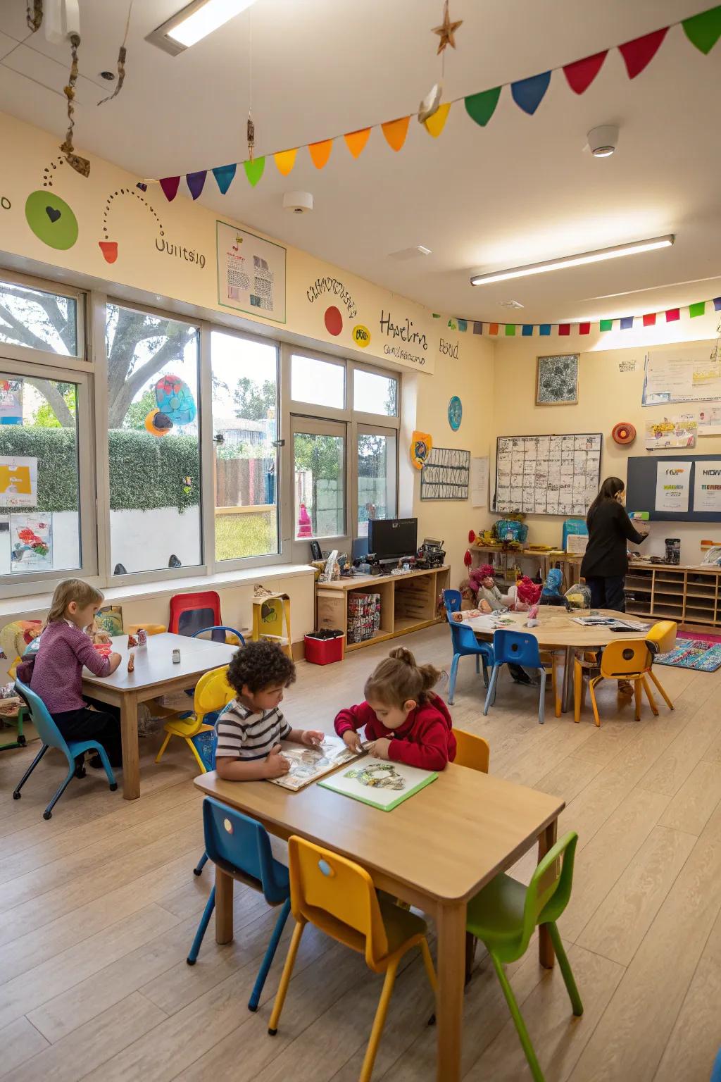 A layout that promotes collaboration and teamwork.