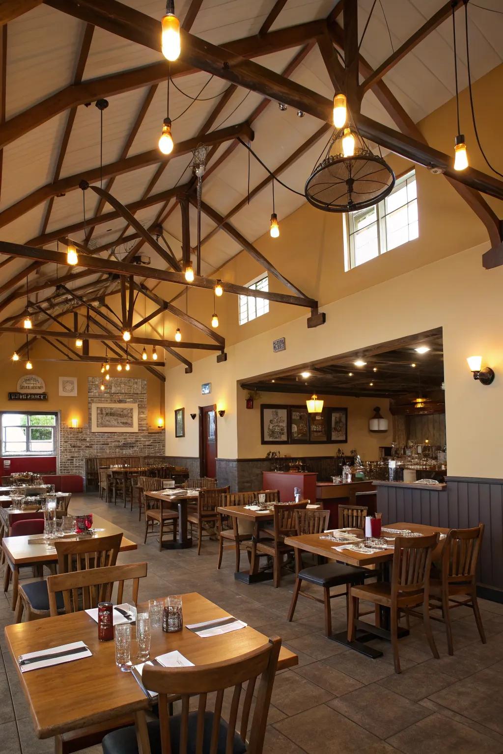 Layer lighting for an appealing dining ambiance.