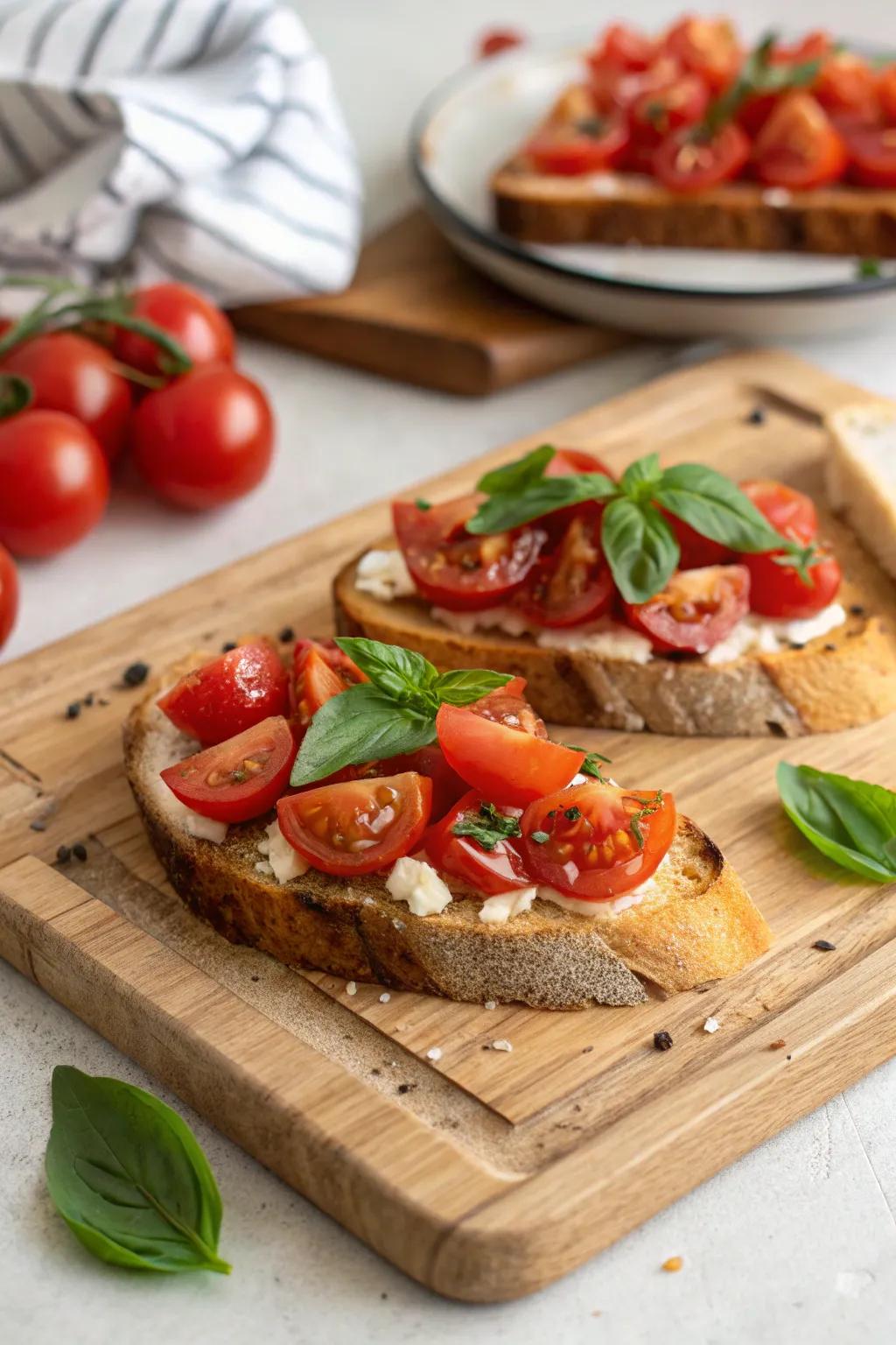 Tomato snack bread is a classic choice for any party.