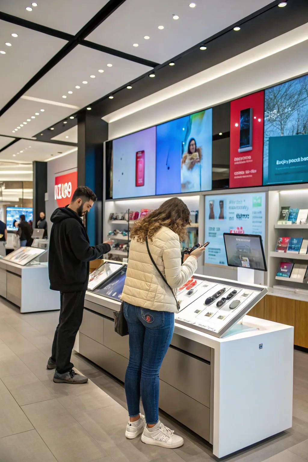 Interactive exhibits encourage shoppers to engage and discover.