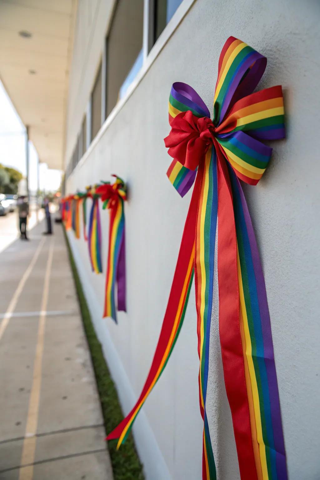 Make a bold impact using a big ribbon bow.