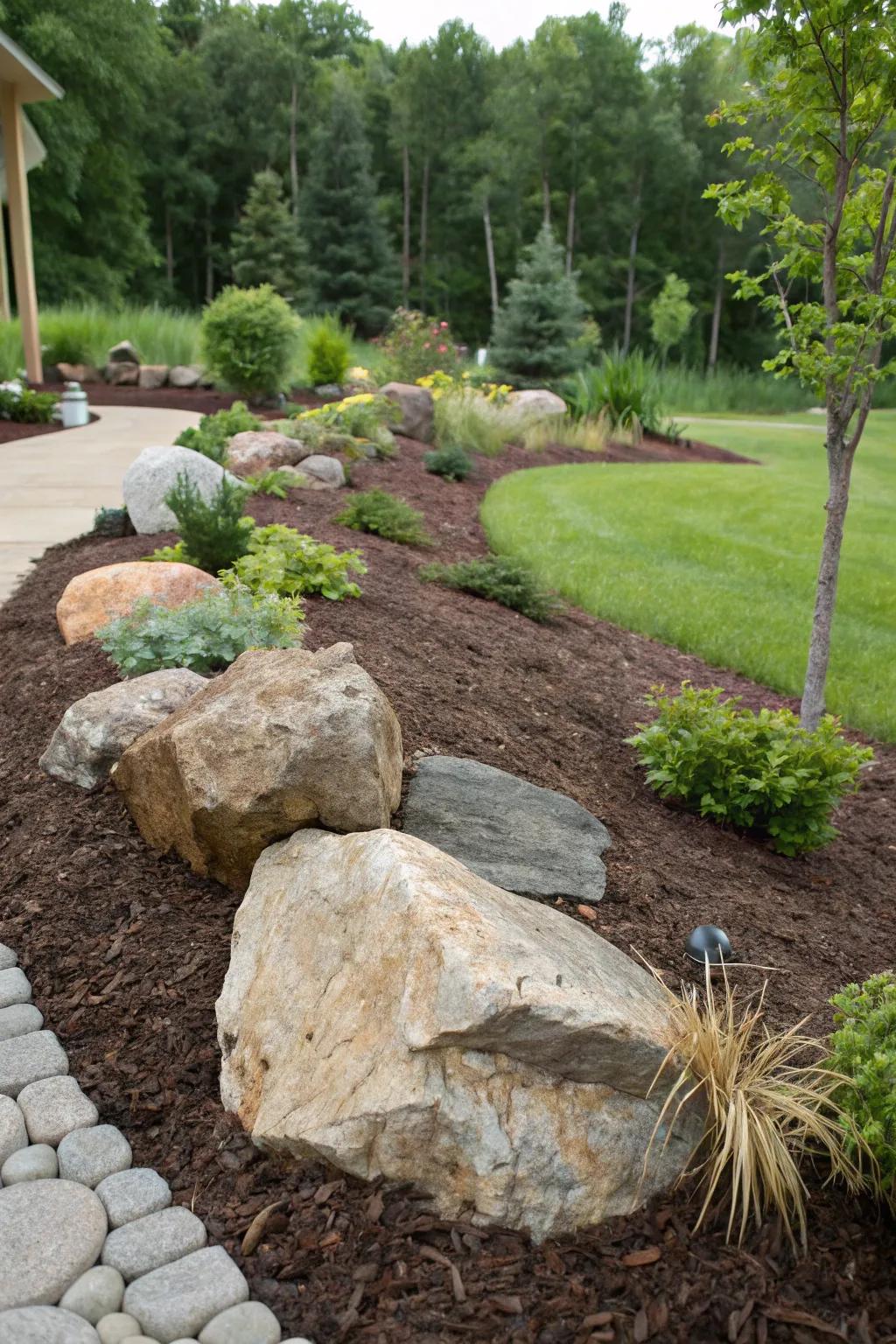 Groundcover beautifully frames and highlights garden features.