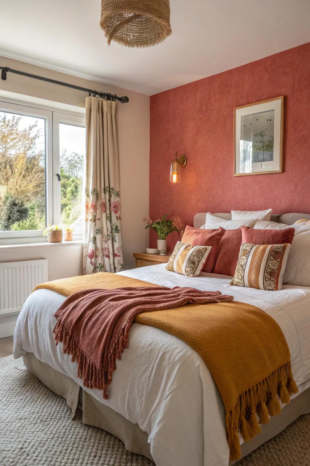 Accent cushions and throws contribute comfort and style.