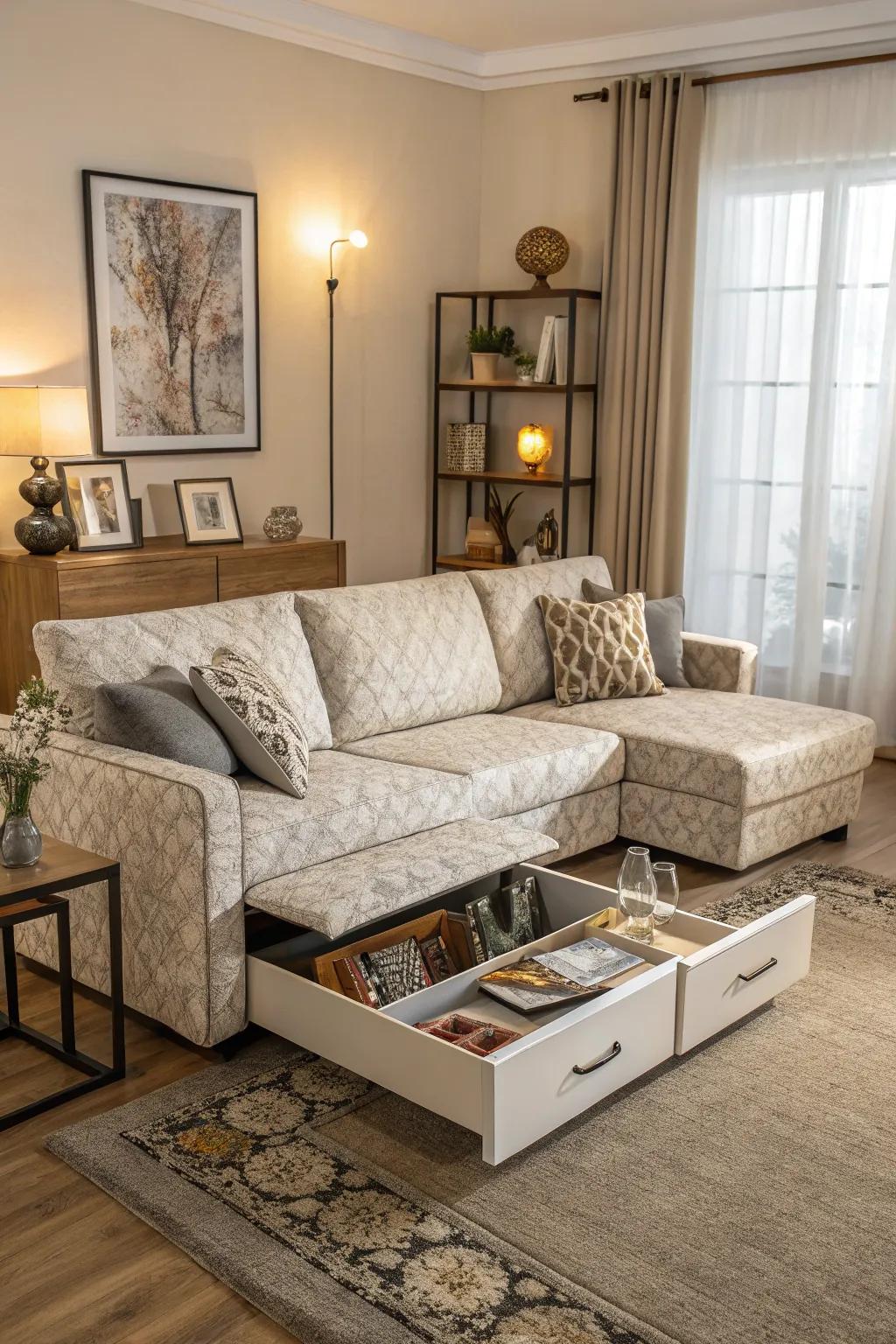 Multi-purpose furniture that enhances practicality and style.