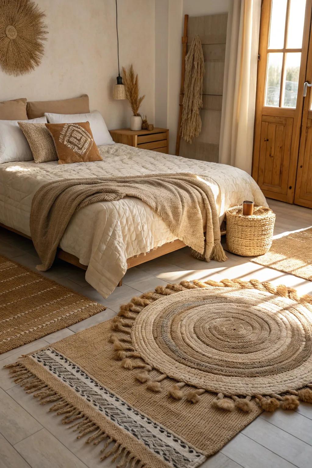 Textured rugs add dimension and interest to your design.