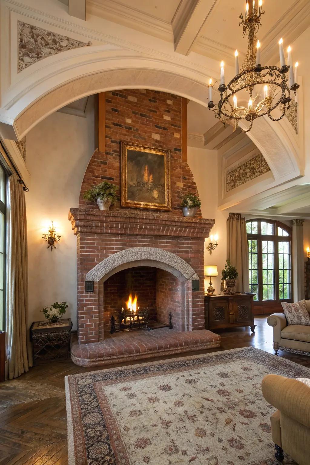 Curved designs add a vintage touch to any fireplace.