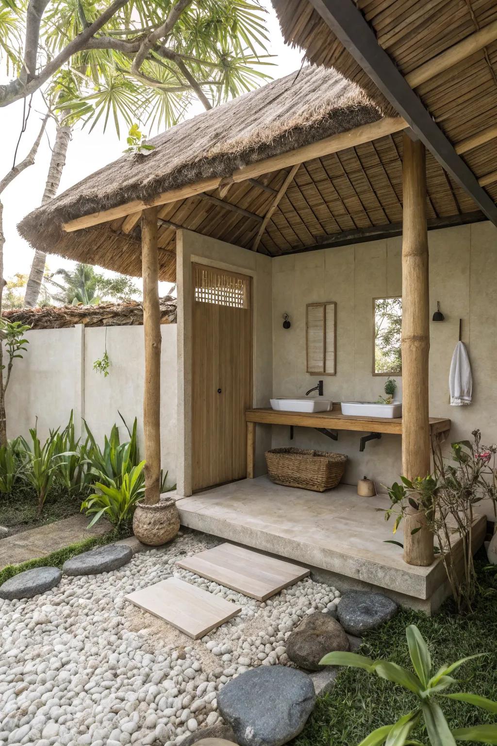 Simple decoration highlights the organic beauty of this country-style space.