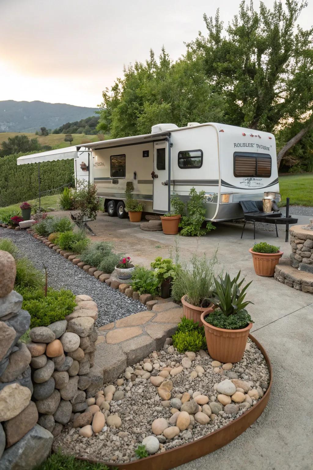 Nature integration brings harmony to your RV setting.