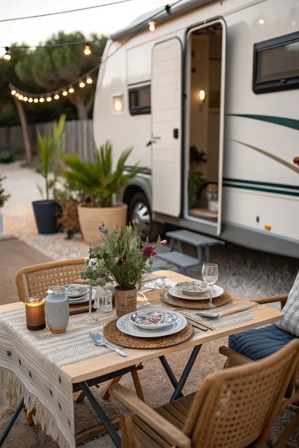 A dining spot turns outdoor meals into an enjoyable event.