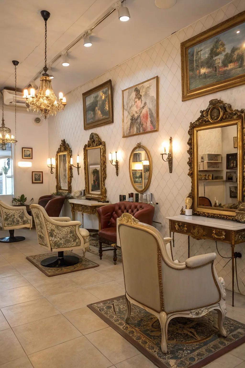 Vintage accents introducing appeal and charm.