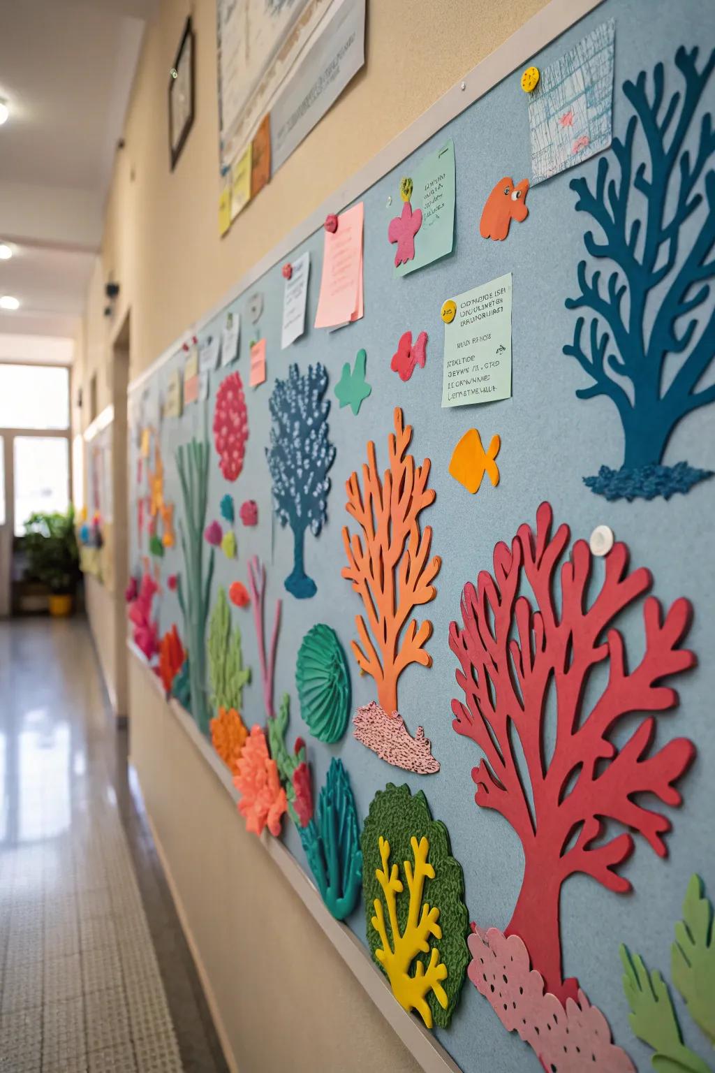 Celebrate the splendor of coral reefs with radiant colors and textures.