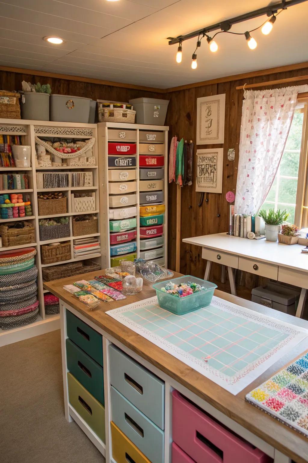 A crafting nook created for creative projects.