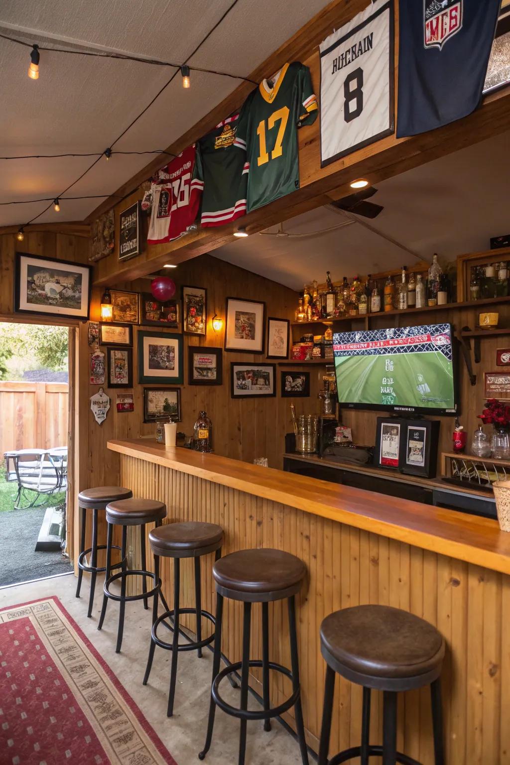Turn your shed into a sports lover's heaven.