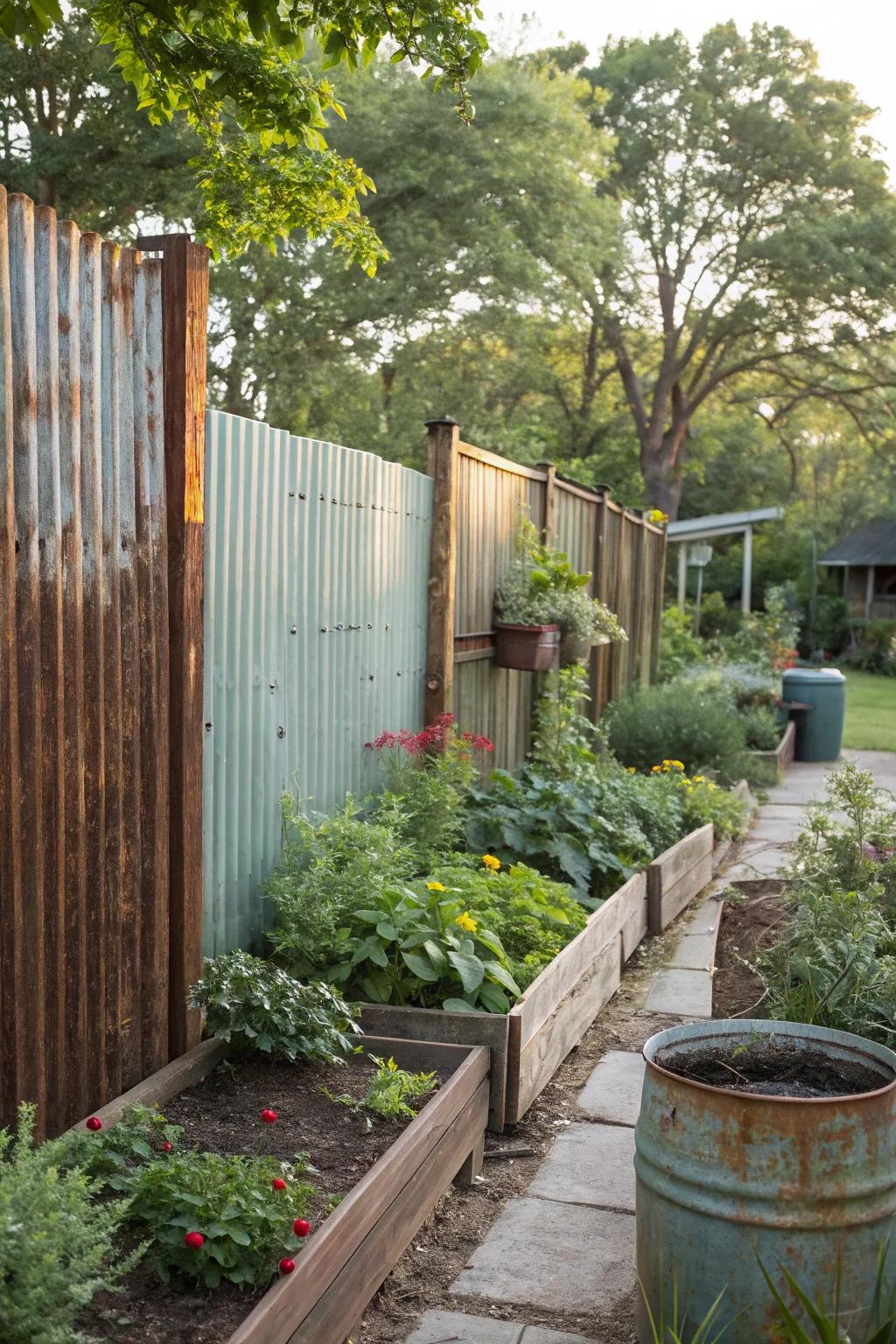 Reclaimed materials bring sustainability and elegance to this fence.