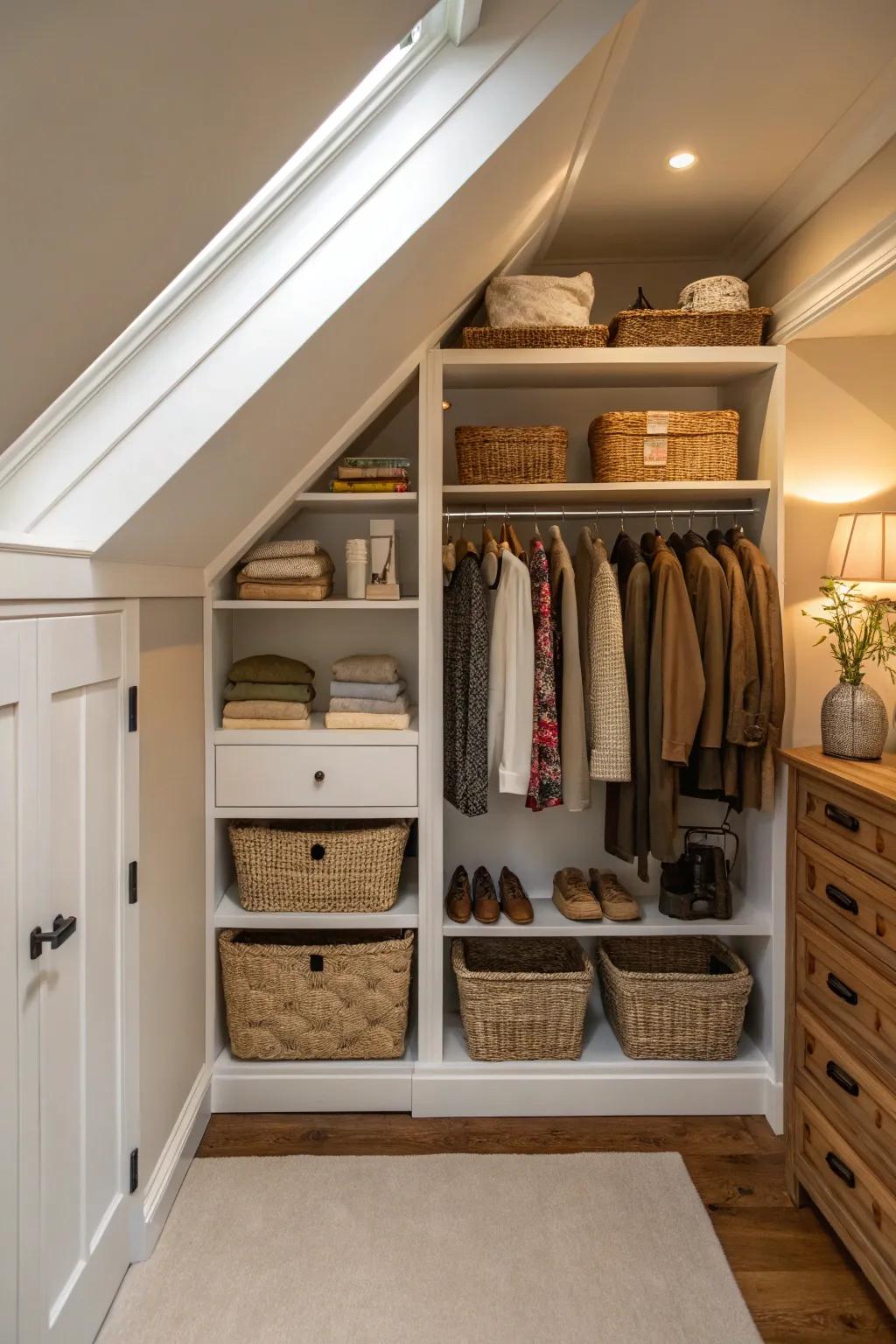 Store less-used objects in lower spaces to keep your everyday necessities easily accessible.