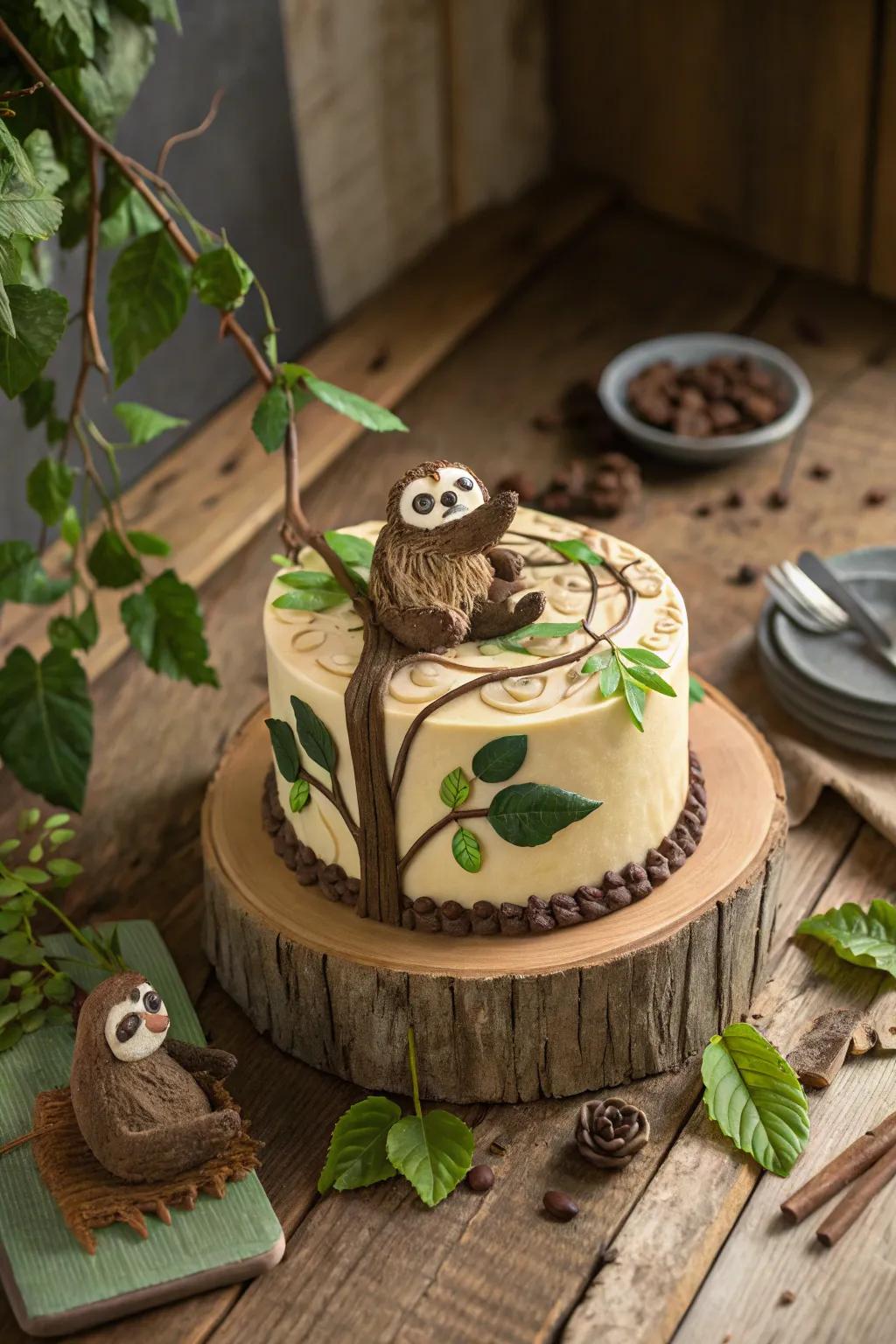 Earthy tones make this tranquil cake naturally appealing.