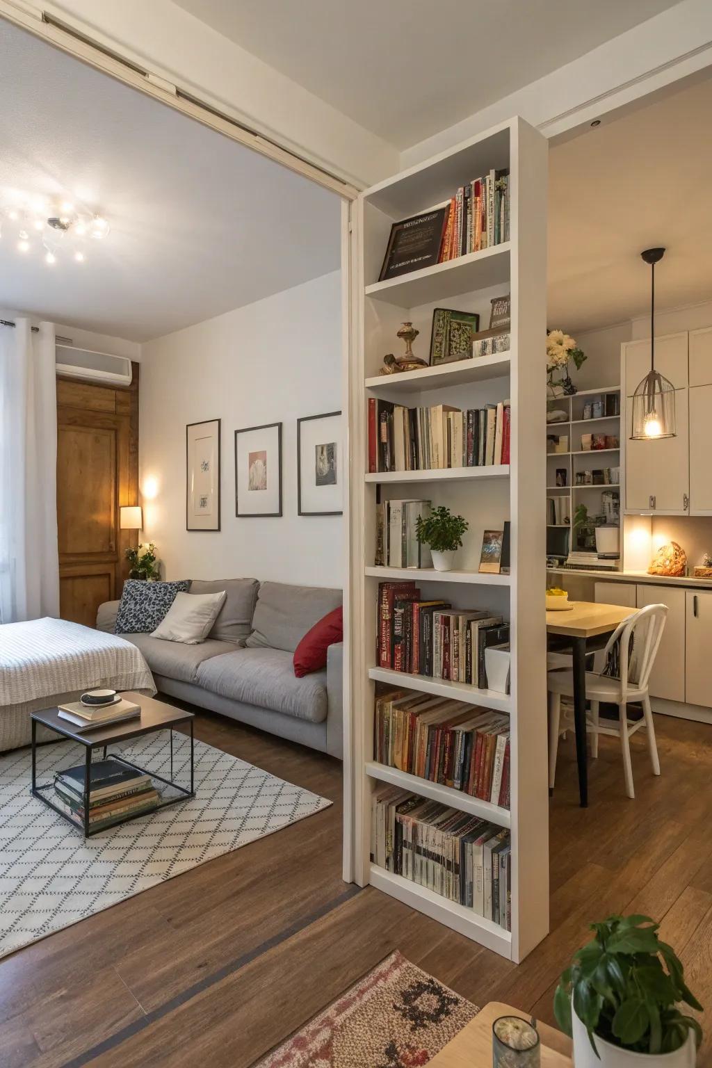 Open floor plans make small apartments feel spacious.