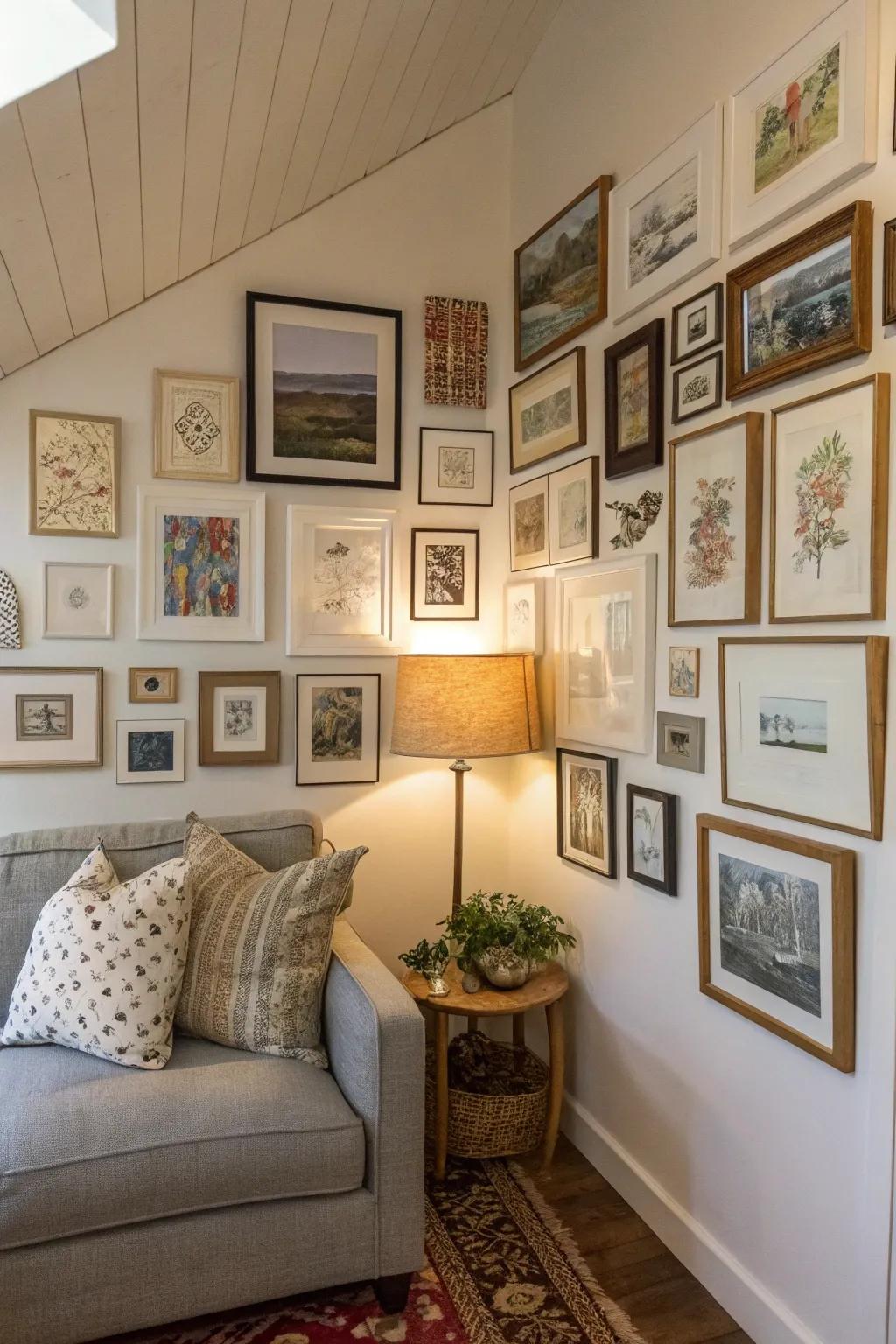 A wall display personalizes your den with style.