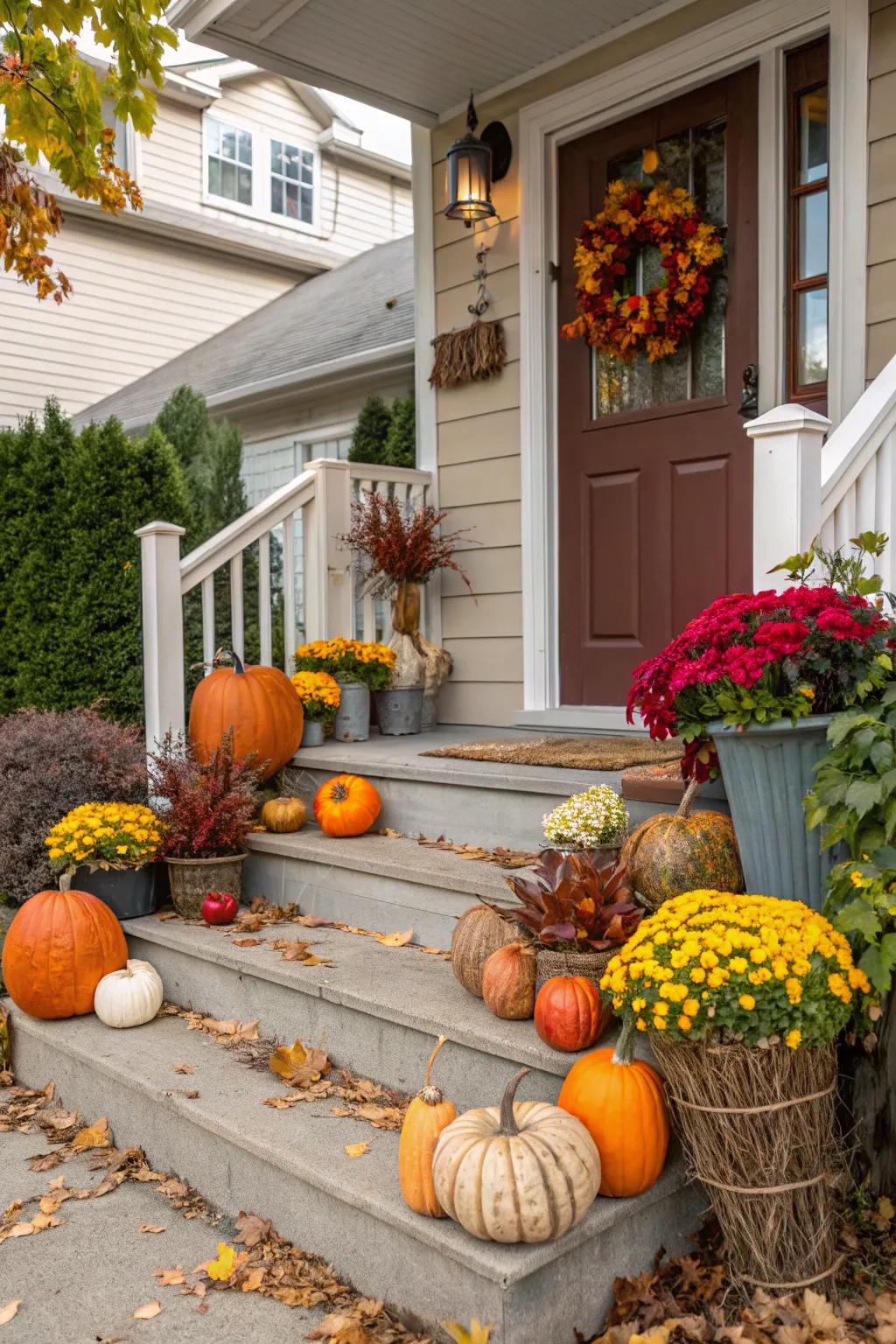 Holiday embellishments contribute a festive element to the deck.