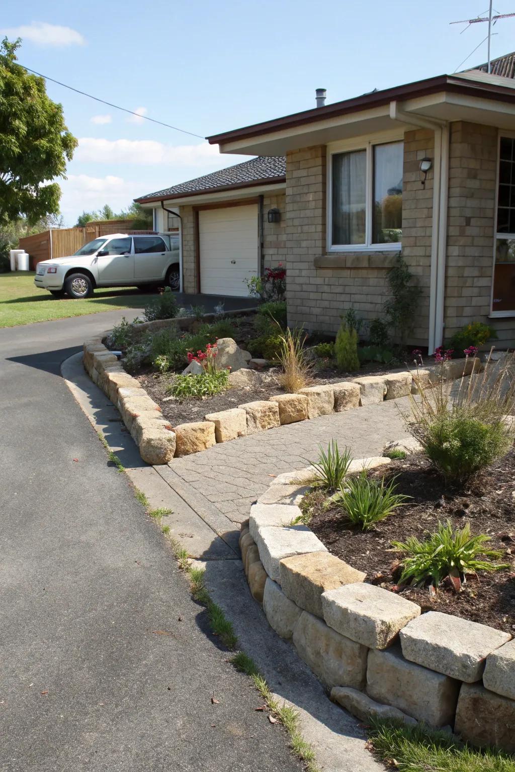 Raised edges aid in defining and safeguarding your parking zone.