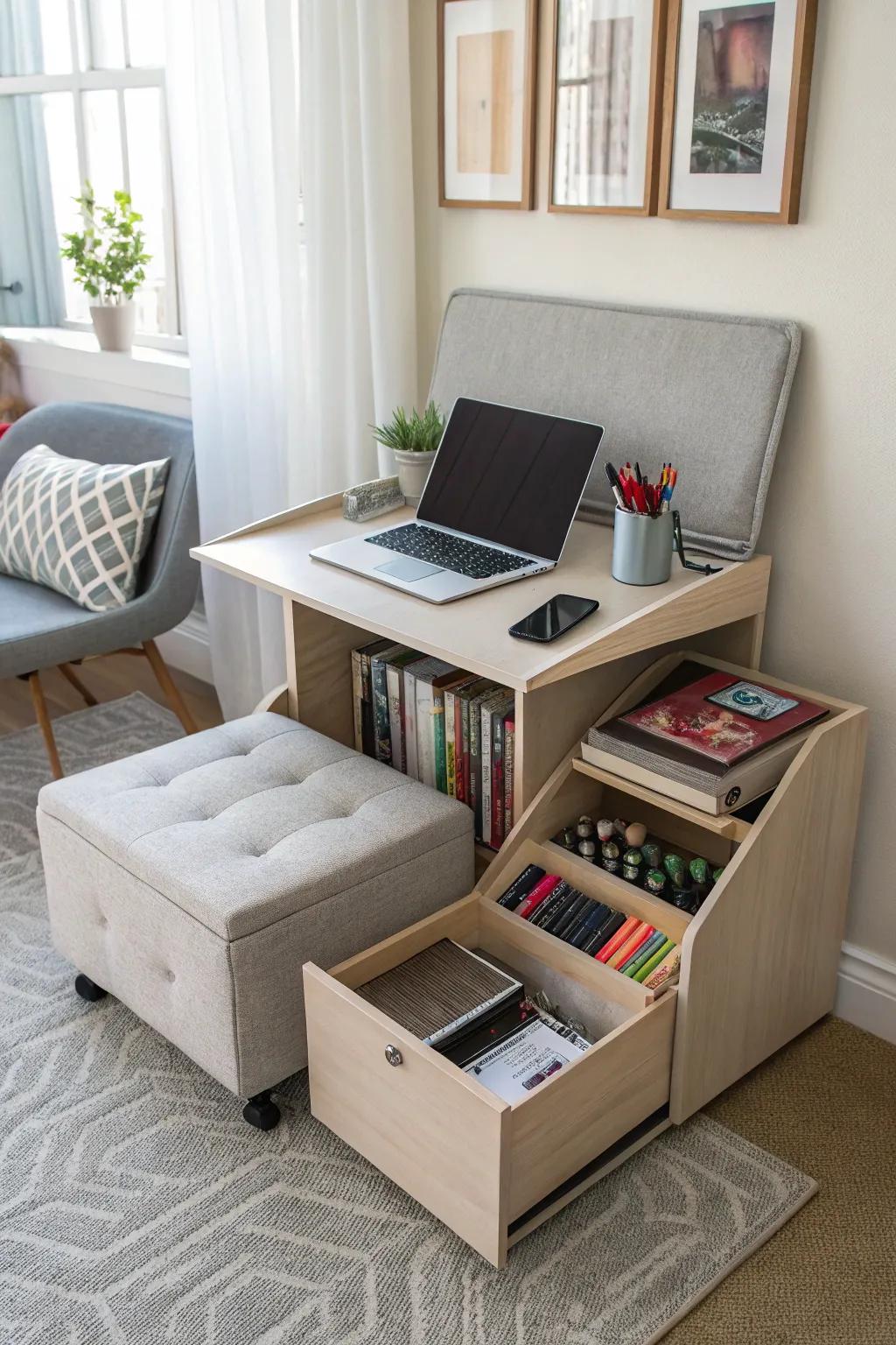 Multi-functional furniture optimizes space and adds versatility to your office.