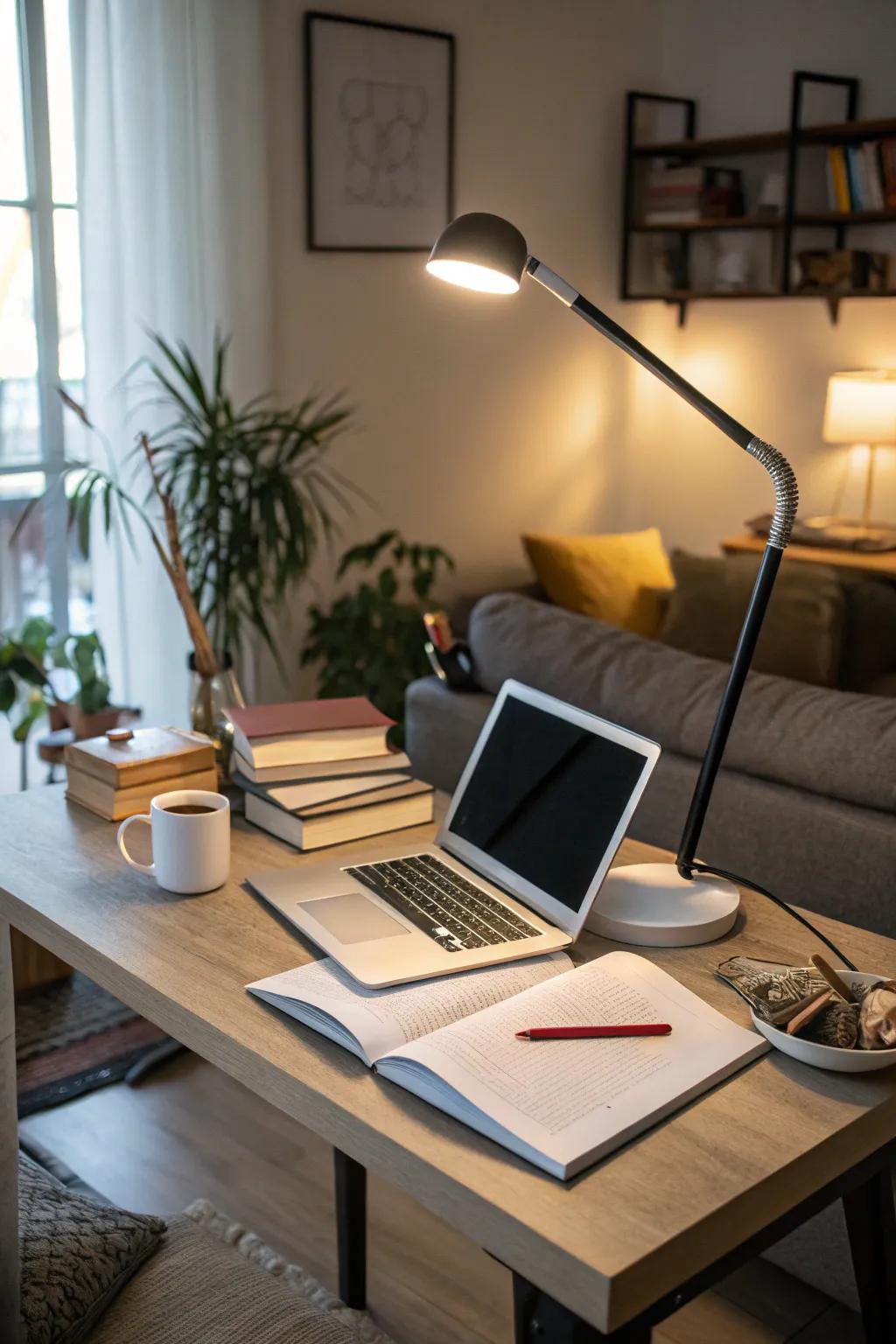Good lighting is essential for a functional and inviting workspace.