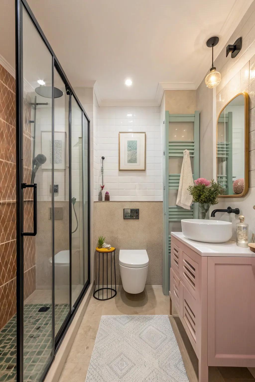 Add a touch of color with colored glass.