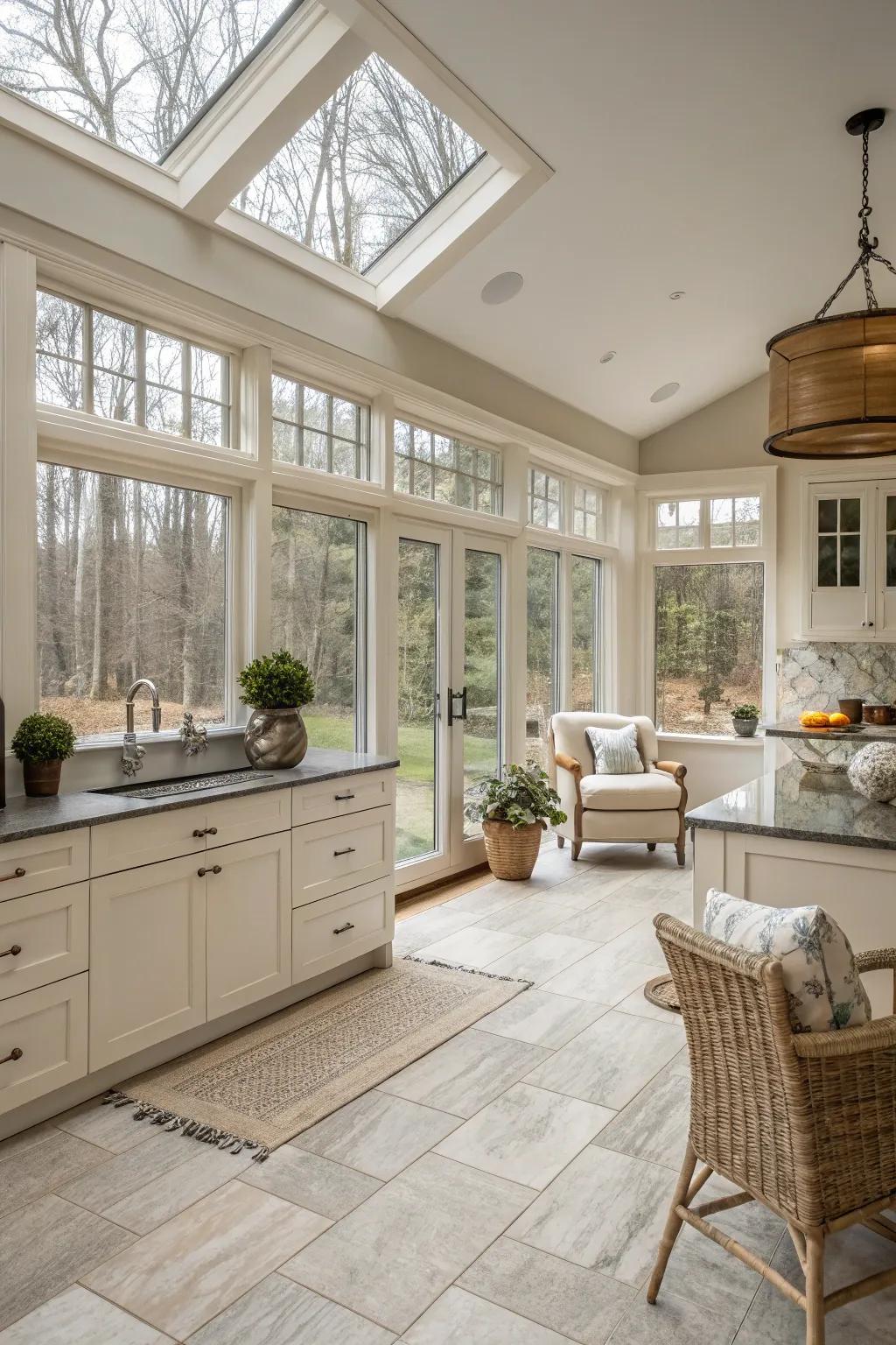 Neutral colors give a sense of space and light.