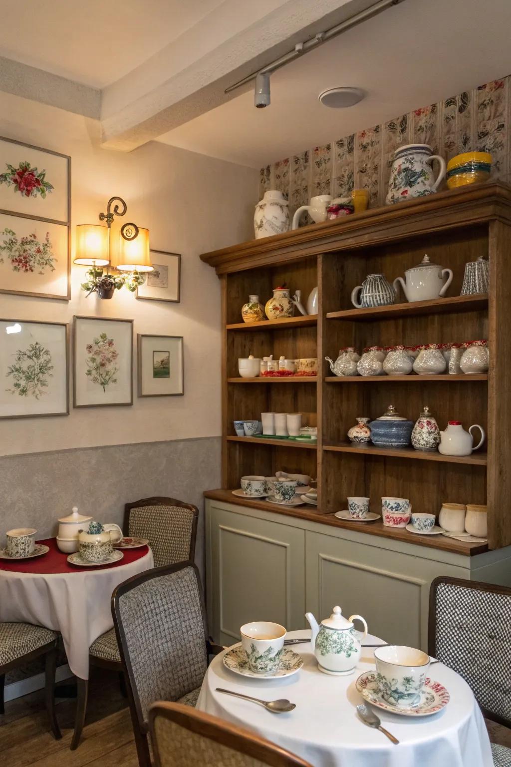 Smart storage keeps your tea room neat and stylish.