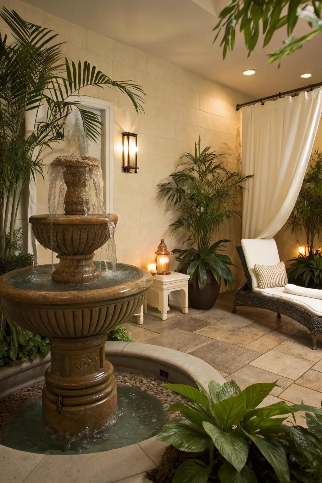 Improve unwinding through calming water features.
