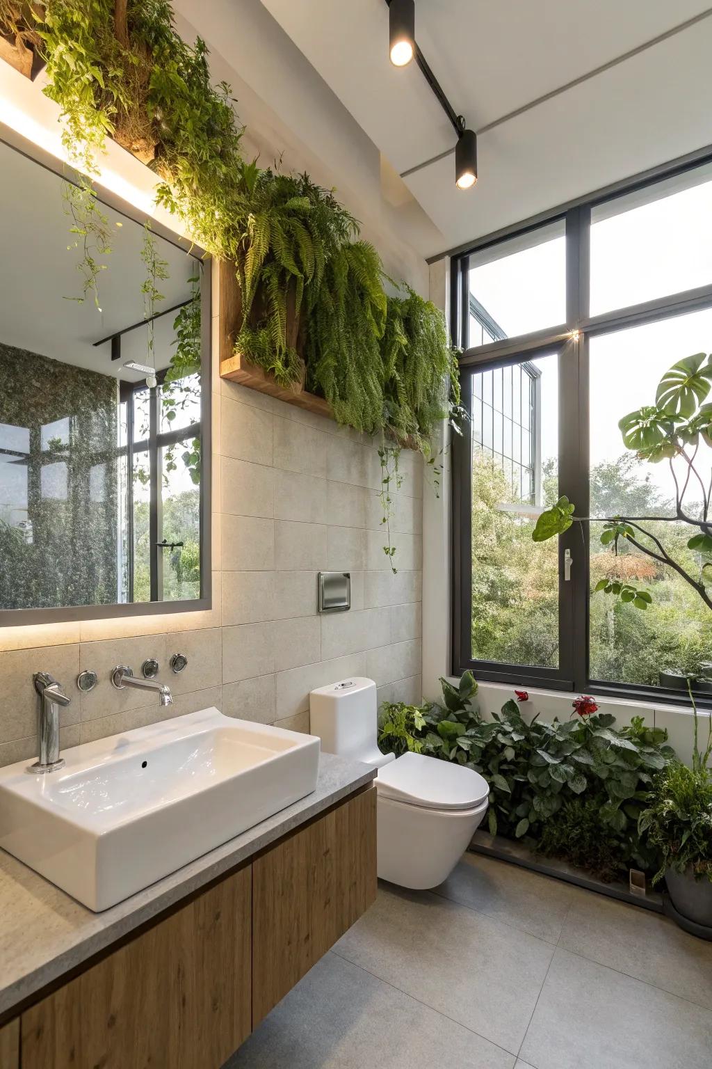 Eco-friendly components support a sustainable and efficient bathroom.