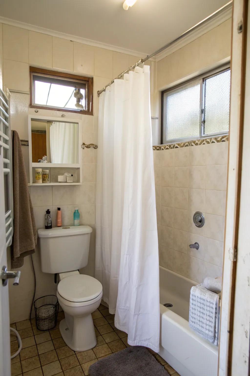 Small-scale solutions optimize the use of limited bathroom spaces.