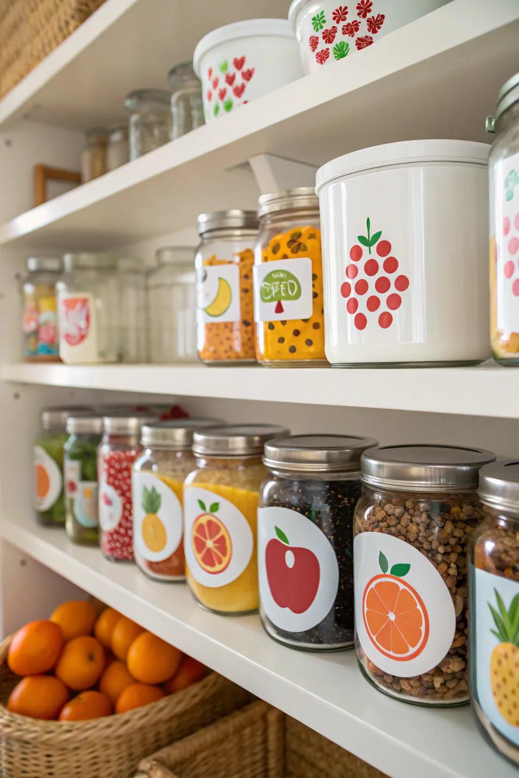 Add a sprinkle of fun to your kitchen with whimsical food decals.