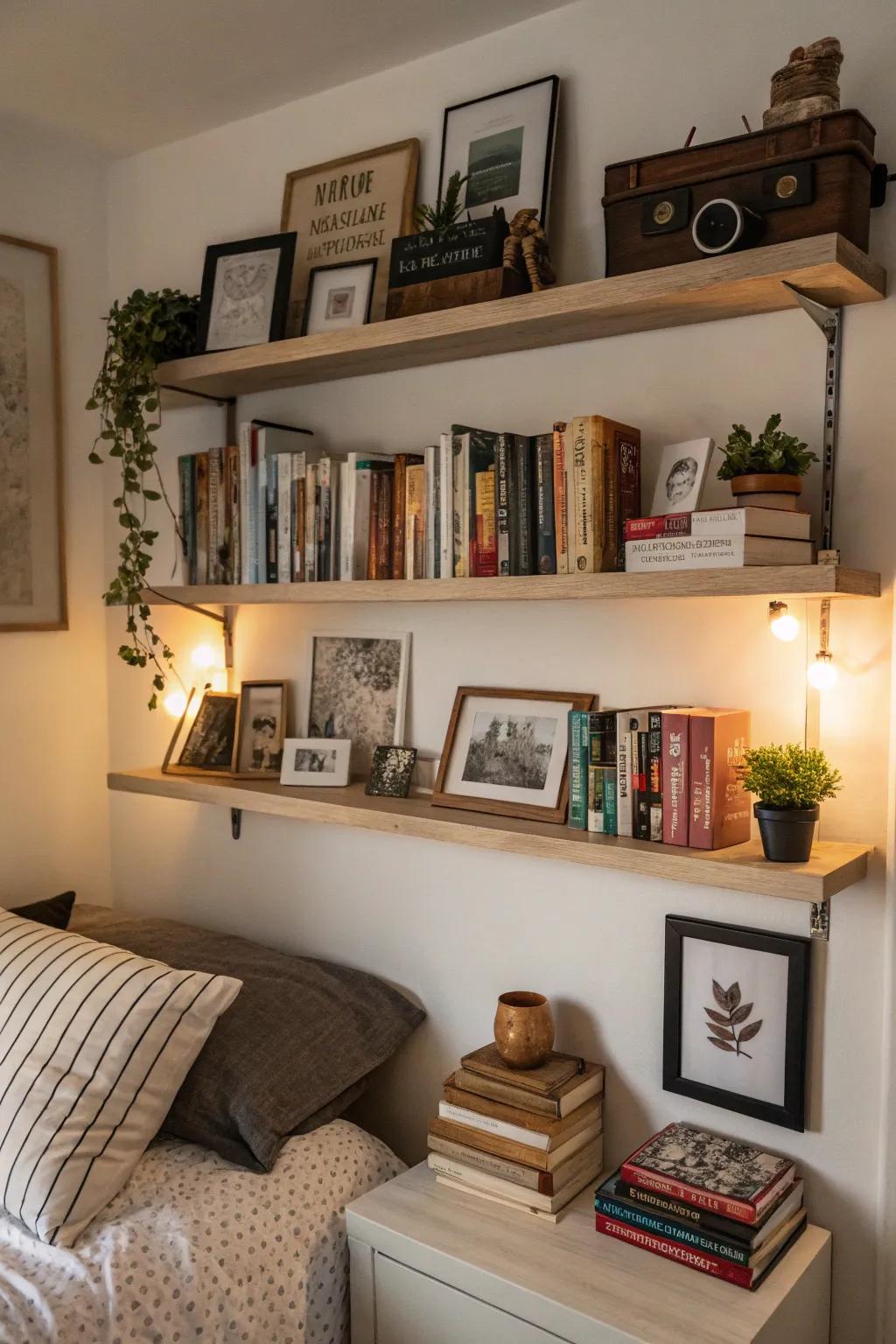 Open shelves enhance both style and storage.